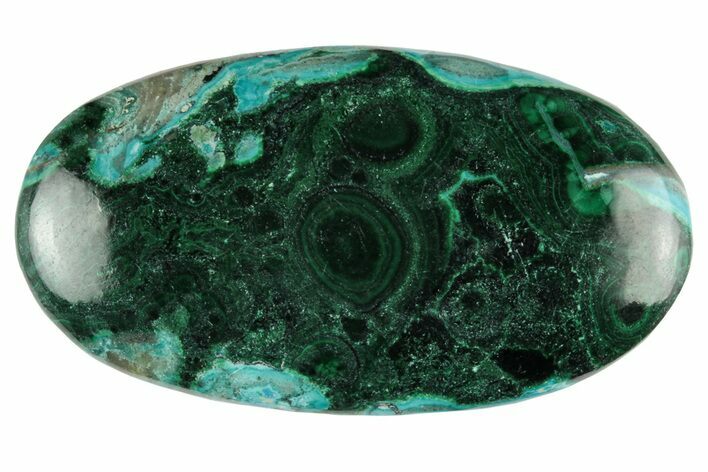 Polished, Chrysocolla and Malachite Oval Cabochon #250804